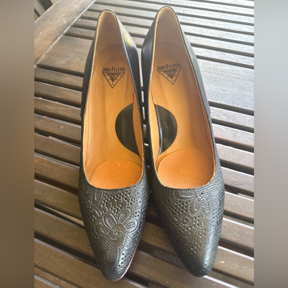 John Fluevog Purpose Ambition Black Low-Heeled Pump